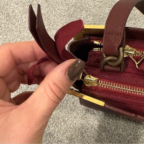 Lanvin Burgundy Leather Shoulder / Crossbody Bag Gold Hardware EUC - Picture 8 of 15